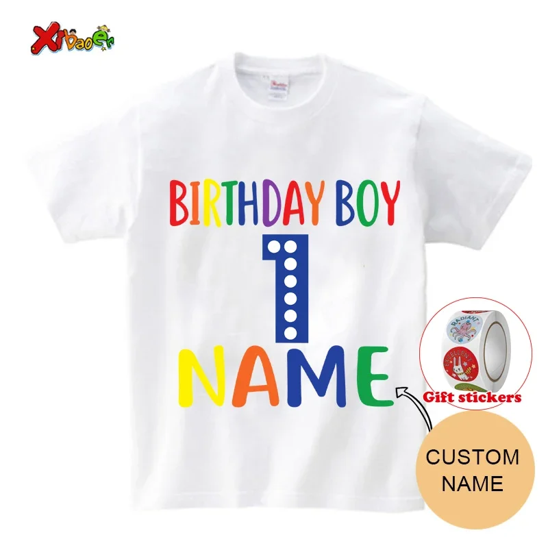 Family Matching Outfits Birthday Party Family Clothes T Shirts Birthday Boy Kids Personalized Name Give Away Children's Stickers