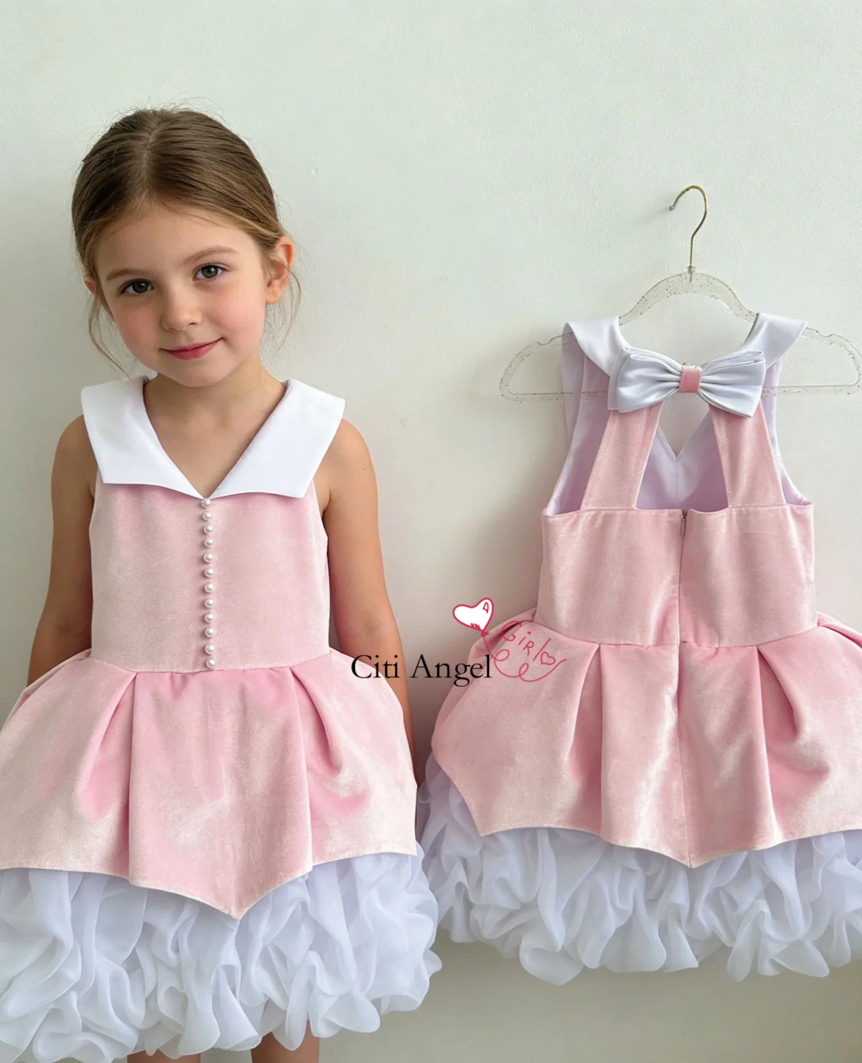Baby Girl Princess 3D Flower Velvet Dress Infant Toddler Child Vestido Long Sleeve Party Pageant Birthday Baby Clothes 1-14Y