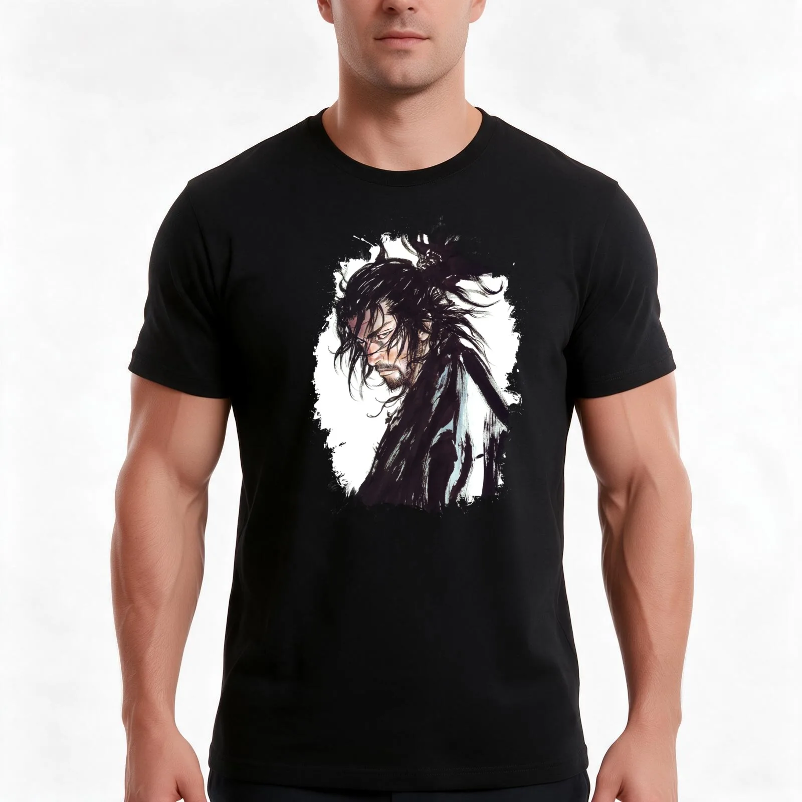 Vagabond - Musashi Miyamoto T-Shirt Summer Casual Cotton Tee Oversized Streetwear Tops Vintage Graphic Print 100% Cotton