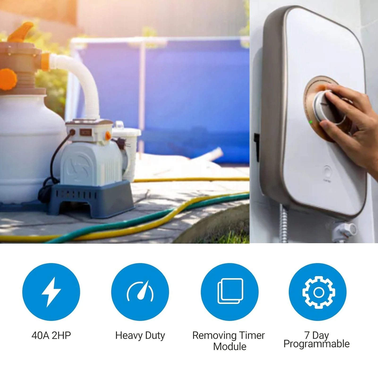 Picture 4: Pump Timer  Swimming Pool Pump Timer Waterproof Digital Timer Box Programmable Time Control  for Heater Spa Motor