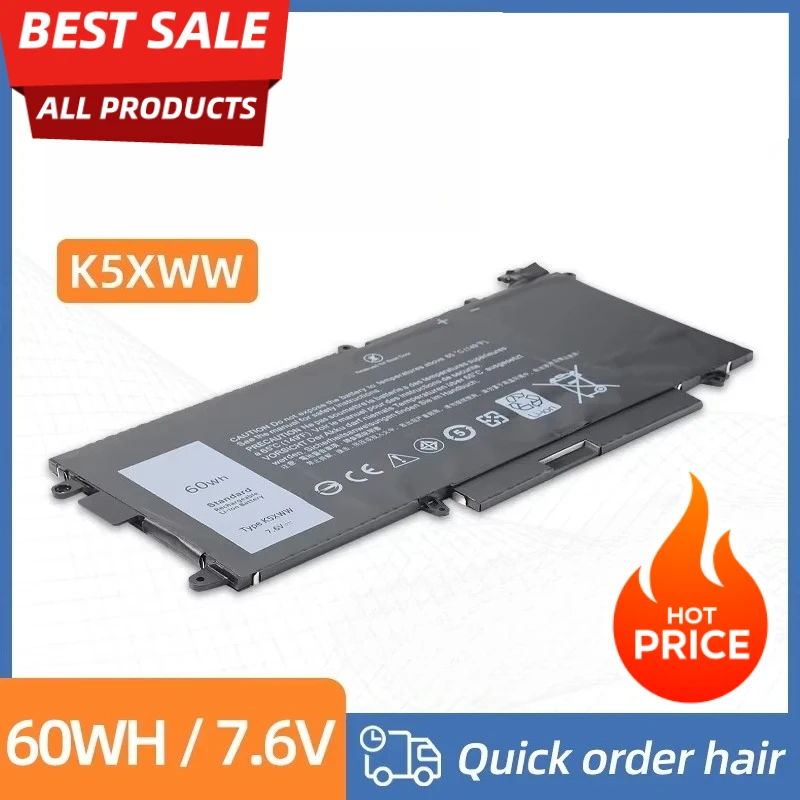 

K5XWW Laptop Battery for DELL Latitude 5289 7389 7390 2-in-1 Series Notebook 71TG4 725KY N18GG 7.6V 60WH
