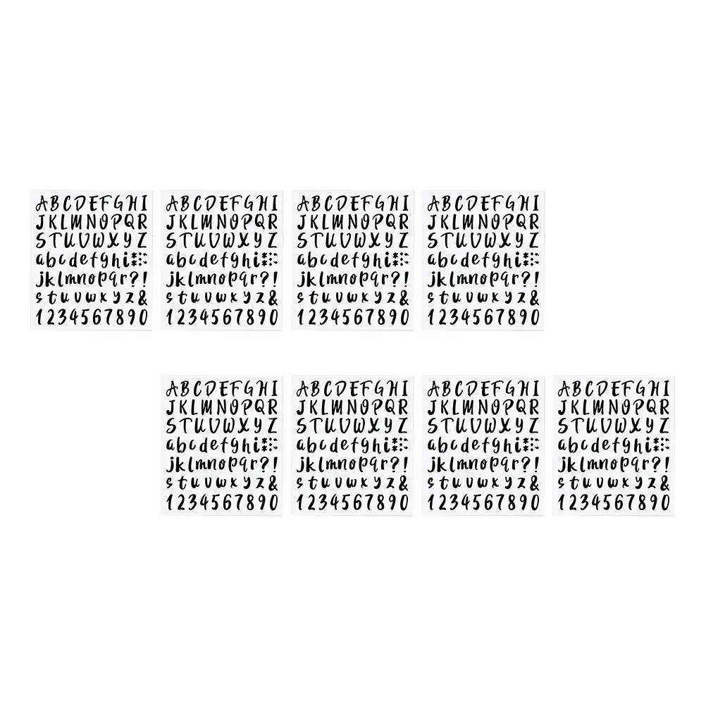 

8pcs Self-Adhesive Pvc Stickers Waterproof Wall Decals Diy Letters Numbers For Door Window Mailbox Black Weatherproof Reusable