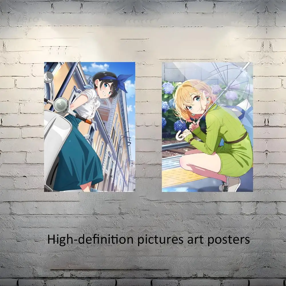 Rent-A-Girlfriend Anime Poster Frameless poster pp Matte adhesive paper for Living room hallway bedroom