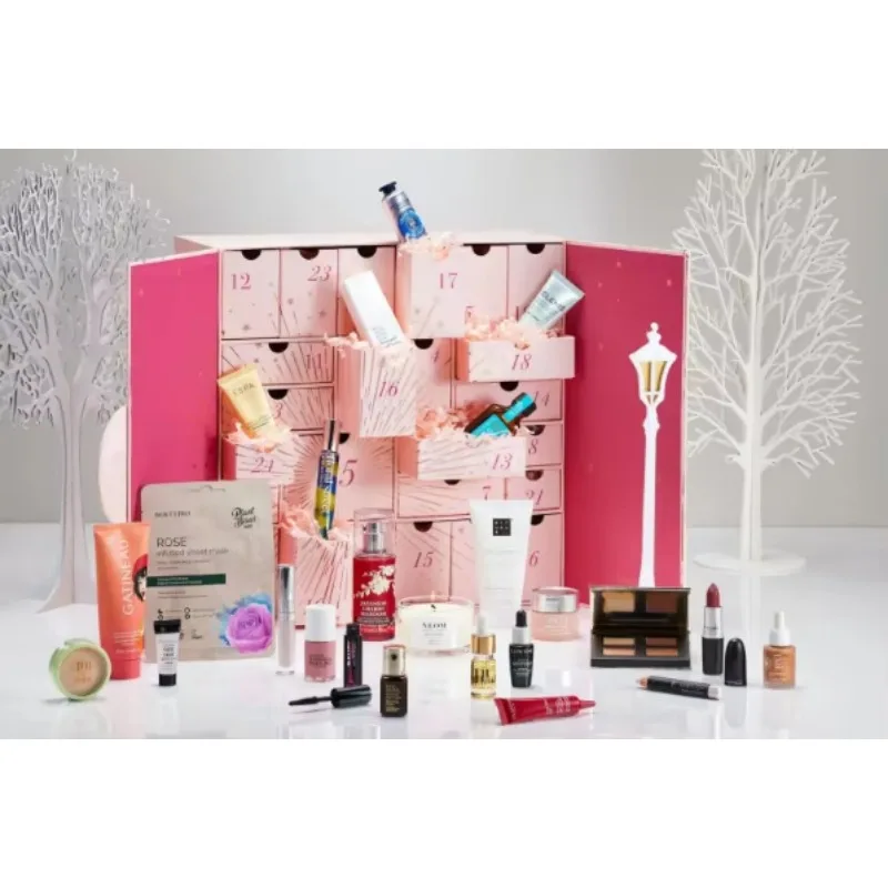 Customization.Custom Cardboard Paper Advent Calendar Box Wholesale Christmas Makeup Jewelry Packaging Advent Calendar Empty Box