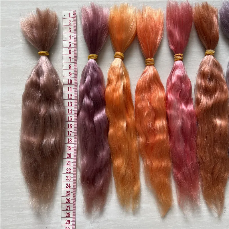 New Red Purple Pink Brown Colors Reborn Doll Pure Mohair Handrooted Top Quality Mohair Wigs for BJD SD 1/12 Dolls Hair Accessory