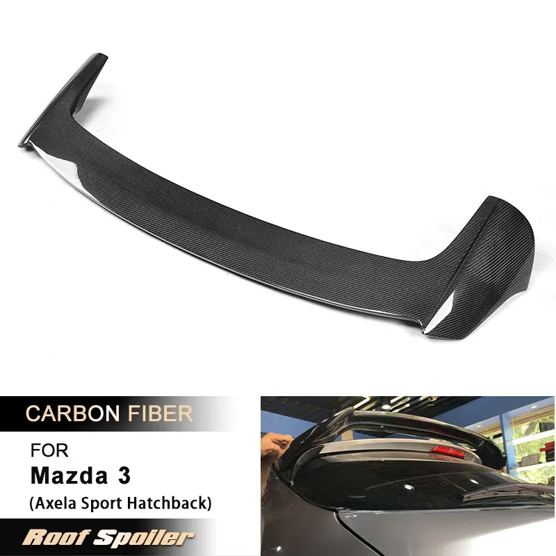 

Car Rear Roof Spoiler Wings for Mazda 3 Axela Sport Hatchback 4D 2014-2017 Racing Rear Spoiler Roof Wing Lip Carbon Fiber FRP