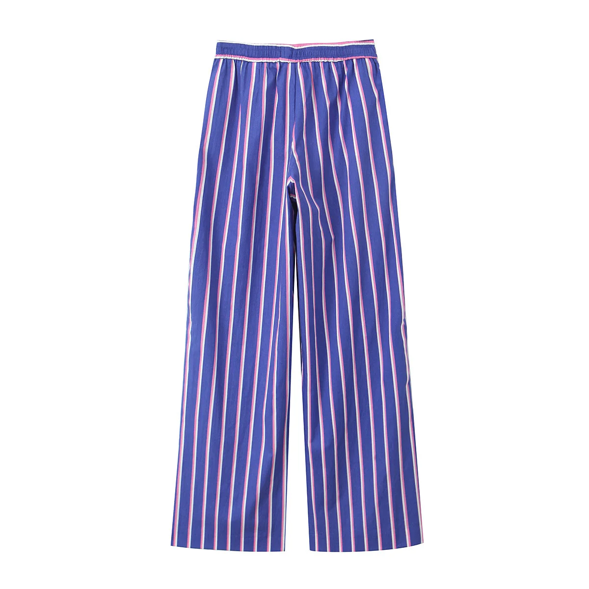 TRAF Striped Baggy Pants Woman High Waist Wide Pants for Women Pleated Summer Loose Pants Women 2024 Streetwear Trousers Womens