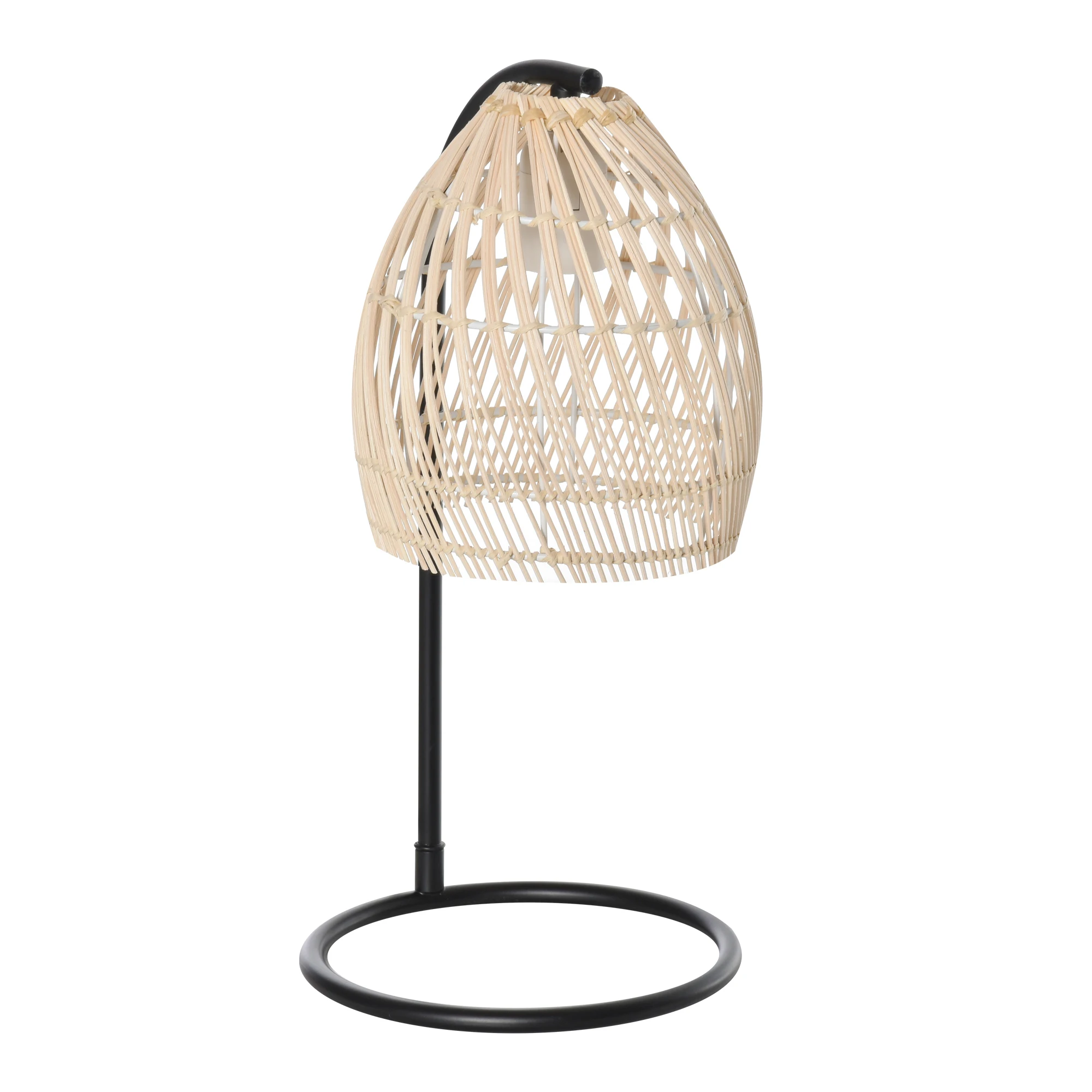 HOMCOM table lamp bedside lamp cap E27 Max 40W decorative rattan lampshade lamp for living room bedroom Ø 20x41 cm Natural