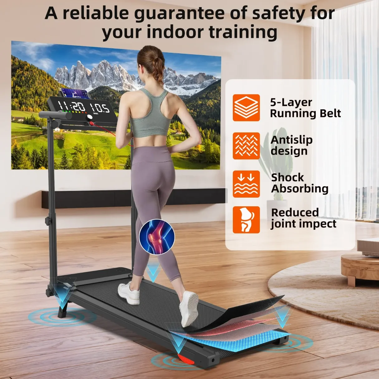 STLF RS معدات الصالة الرياضية المنزلية وسادة المشي آلة الجري العالمية الكهربائية القابلة للطي للاستخدام المنزلي مشاية #4