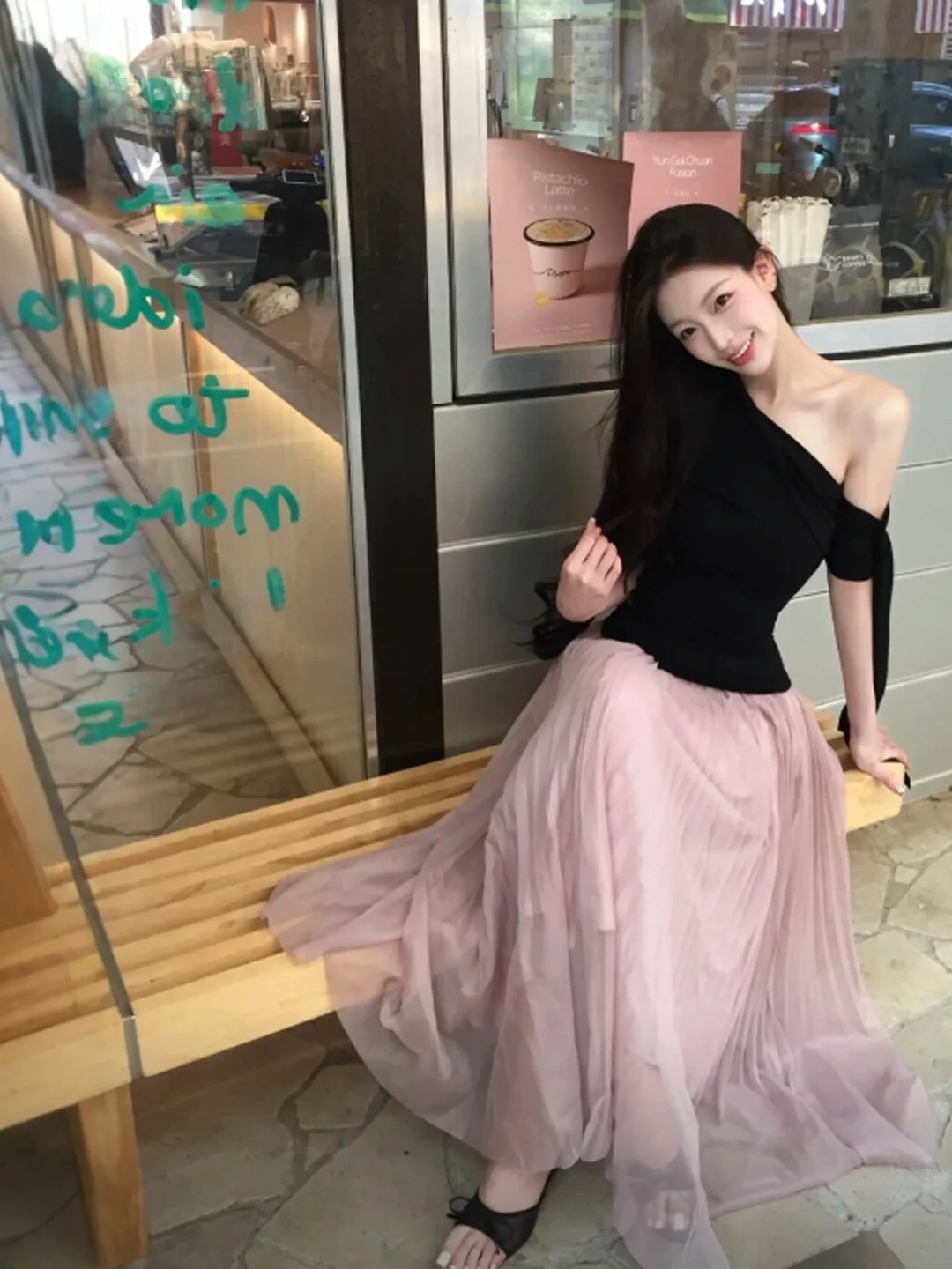 

Gentle Wind Beautiful Asymmetrical Shoulder Top And Skirt Set Comfortable French Style Summer Outfit for Women Casual Wear