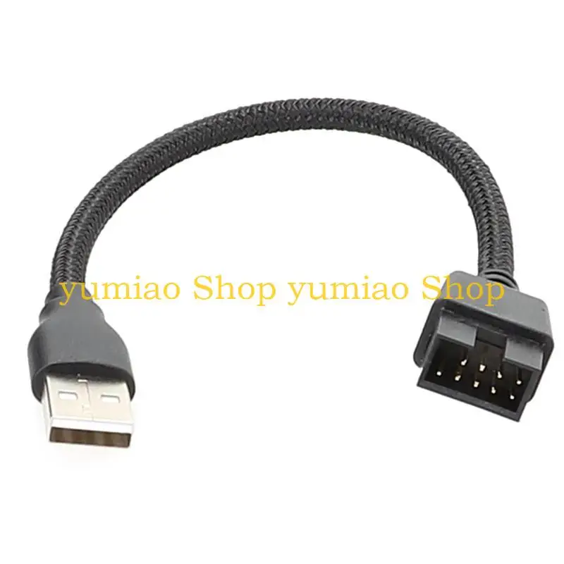587B 20cm 9Pin Male to External USB A Male Data Extension Cable Enhances Connectivity, Compatible withVarious Devices