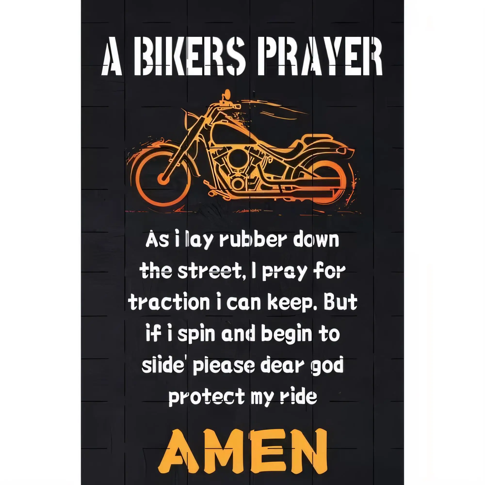 Tin Sign for Garage Wall Decor “A Bikers Prayer” Metal Motorcycle Plaque As I Lay Rubber Down Street Pray for Protection Vintage