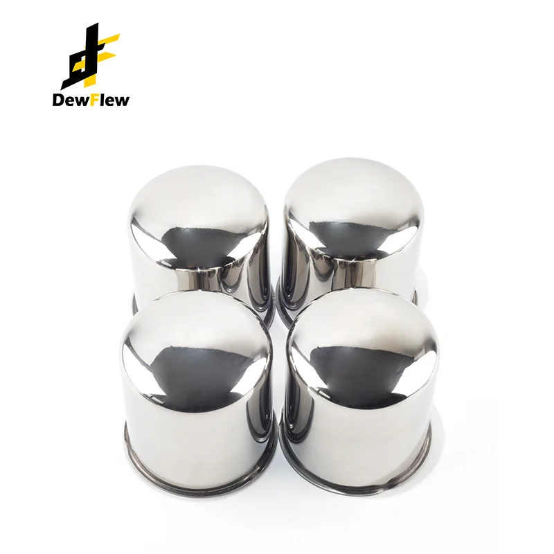 DewFlew 2/4Pcs 83.1mm Hub 90.5mm H Stainless PUSH-THRU HUB CENTER CAP For Travel Trailer Camper RV 3.27 Push Through Center Caps