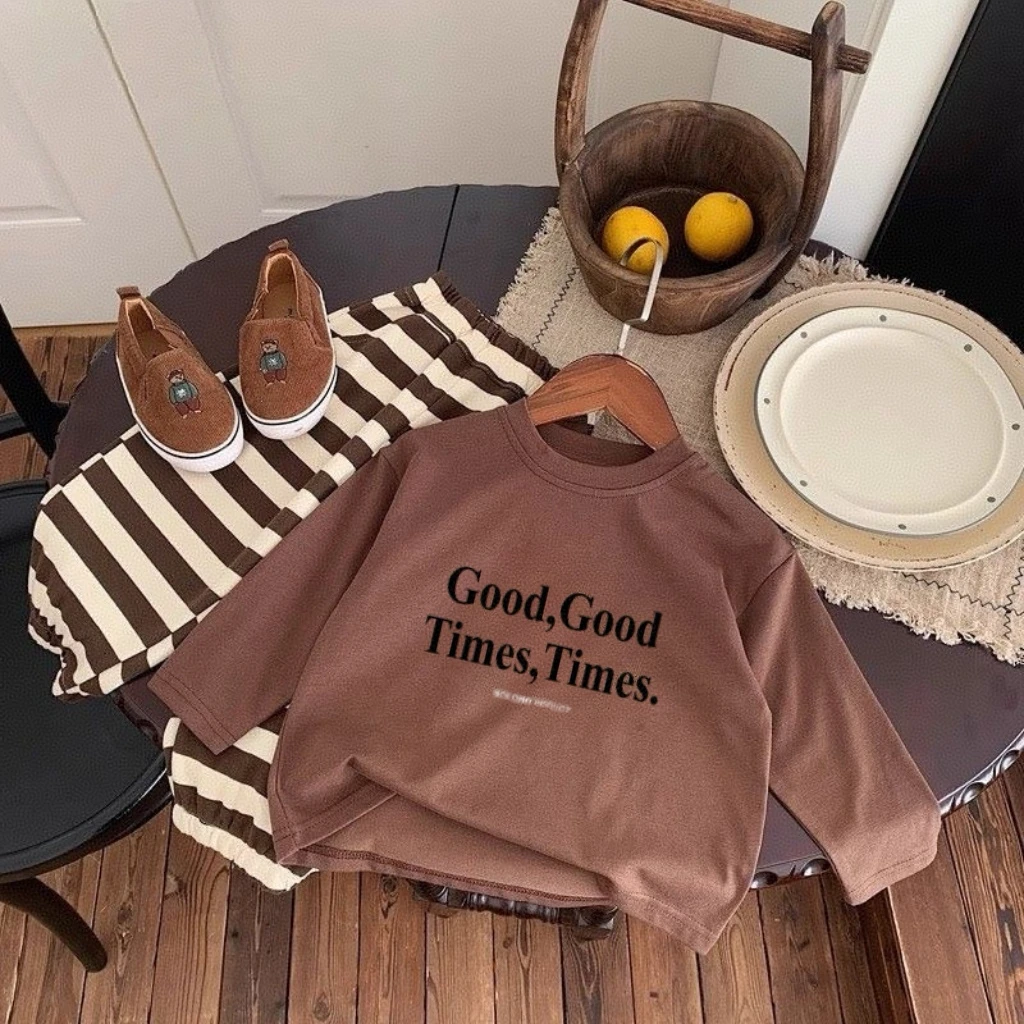 Print Letters Children's Clothes Long Sleeve T-shirt Spring Autumn Casual Kids Bottoming Shirt Crewneck Blouse Toddler Costume