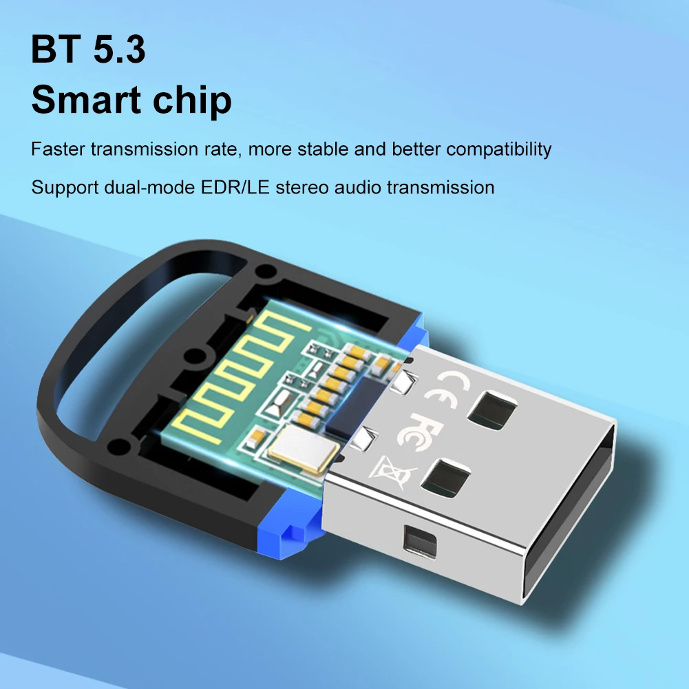 USB Bluetooth 5.3 5.0 Adapter Wireless BT 5.1 Receiver Dongle USB Adapter Bluetooth 5.3 Receiver Transmitter For PC Laptop