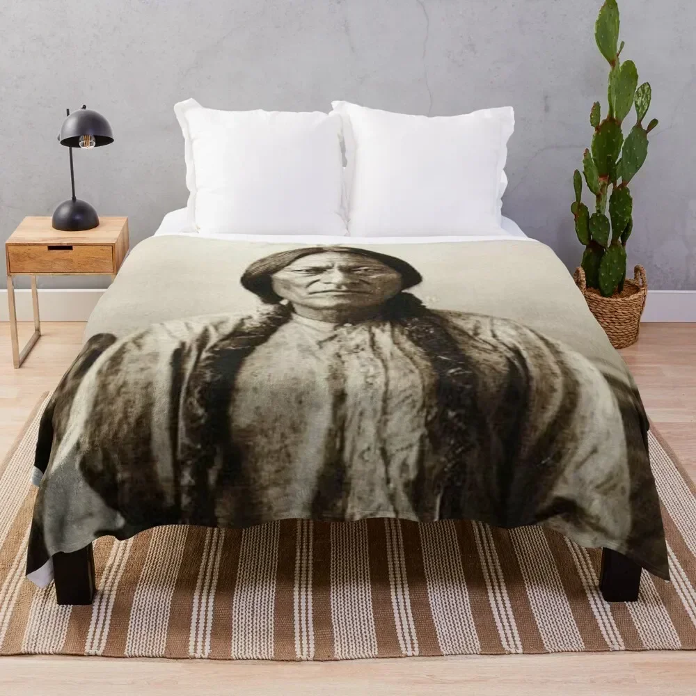 

Sitting Bull - Hunkpapa Lakota Throw Blanket Compact Warm Blanket for Car Road Trip