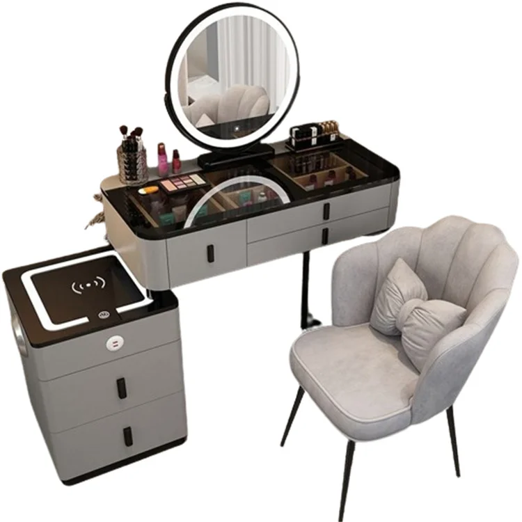 Simple Unique Makeup Bedroom Furniture Vanity Smart Modern Desk Dressing Table With Mirror Makeup Vanities