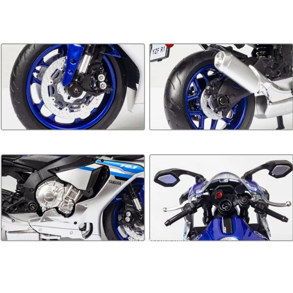 1/12 Scale YAMAHA YZF-R1 Motorcycle Model Toys Metal Diecast with Rubber Tires High Simulation Motor Models for Home Decoration