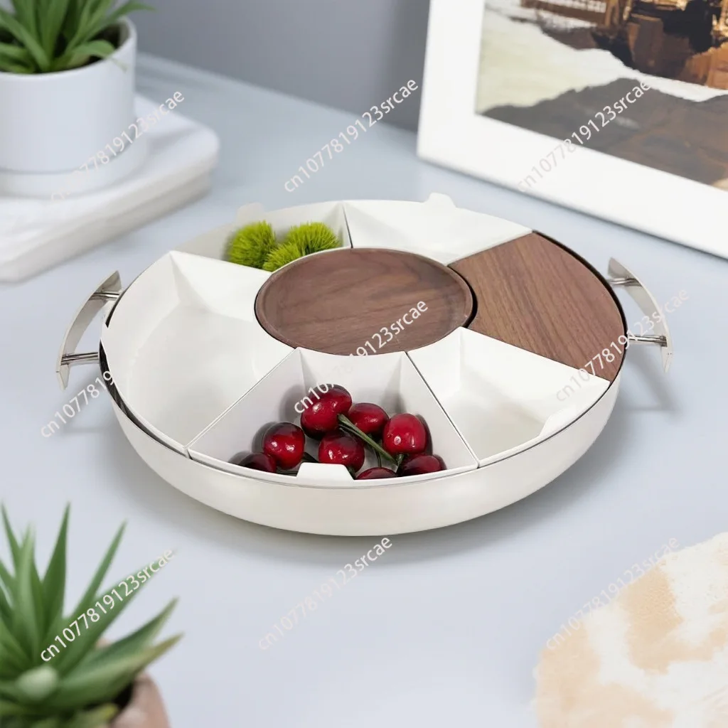 Afternoon Tea Saucer Creative Light Luxury Stainless Steel Snack Tray Western Food Tray Housewarming New Home Storage Ornament
