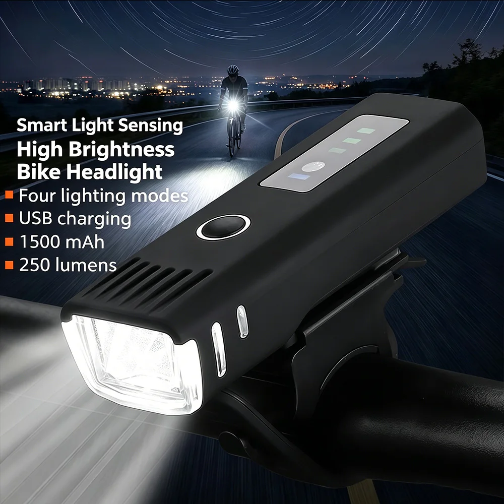 

Новый умный фонарь для горного велосипеда с USB-зарядкой, для шоссейных/горных велосипедов, интеллектуальная передняя лампа, 800 люмен, сверхдолгий срок службы батареи