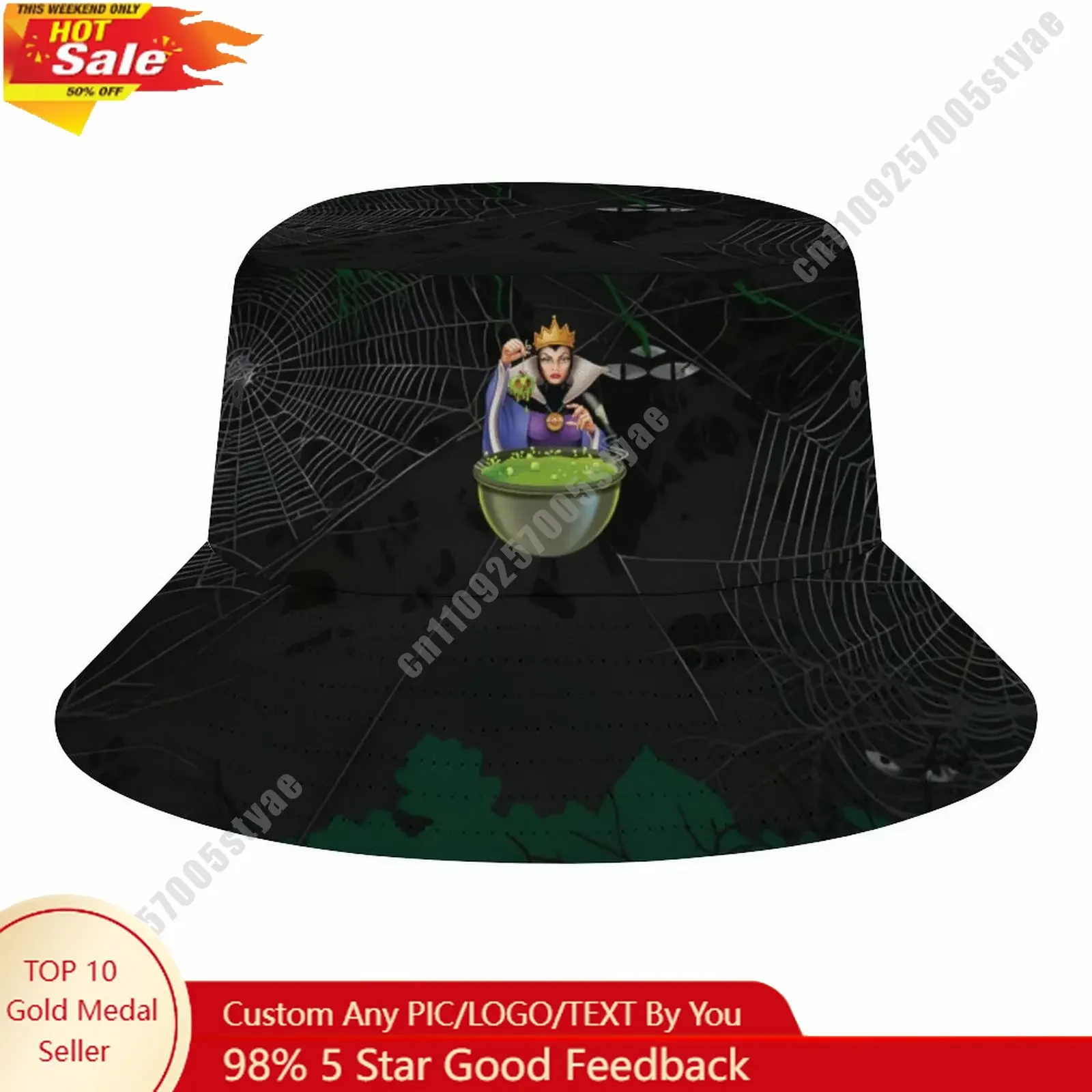 

The Evil Queen Bucket Cap Disney Cartoon DIY Custom Your Graphic Design Fisherman Hat Holidays Gift Sun Protection Fashion Hat