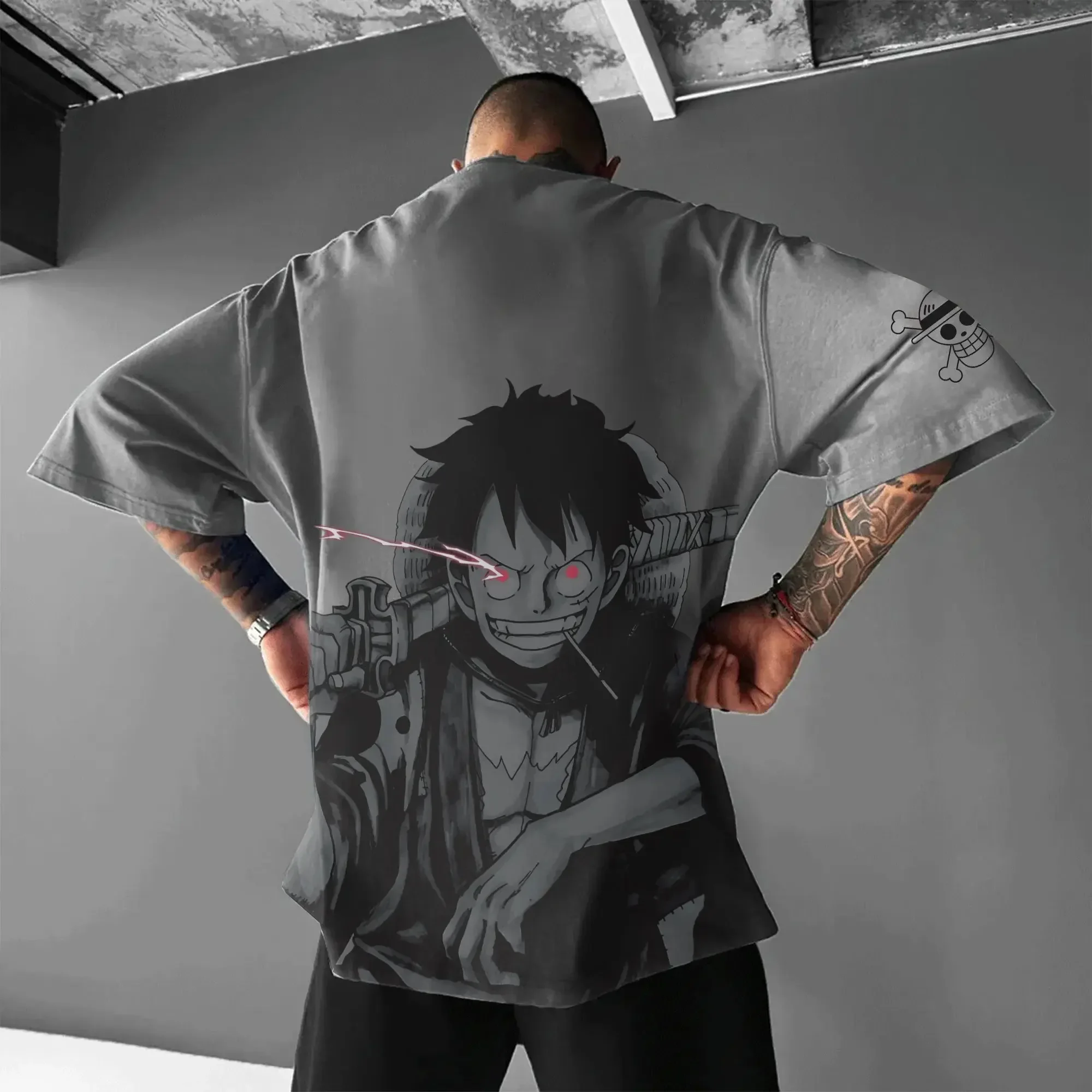 Nieuwe Zomer Streetwear Een Stuk Luffy Oversized Anime Print Mannen T-shirt Vrouwen Korte Mouw Grafische Tees Casual Top Y2k kleding