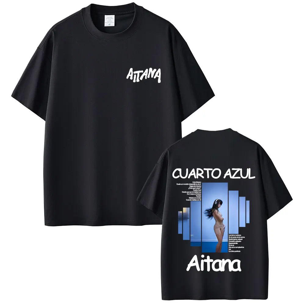 

Singer Aitana CUARTO AZUL Album Graphic T-shirt Men Women Hip Hop Fashion Oversized T Shirts Male Casual Cotton Vintage T-shirts