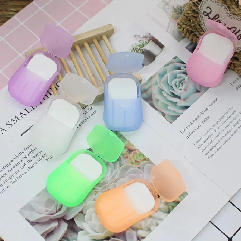 1/2/4/6Pcs Portable Soap Paper Disposable Travel Case Mini Cleaning Soaps for Washing Cleaning Hand for Outdoor Camping Hiking