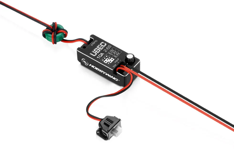 

Hobbywing UBEC 10A-CAR 2-6s Input voltage 6.0/ 7.4/8.4V adjustable water proof For crawlers / trucks /other electric models