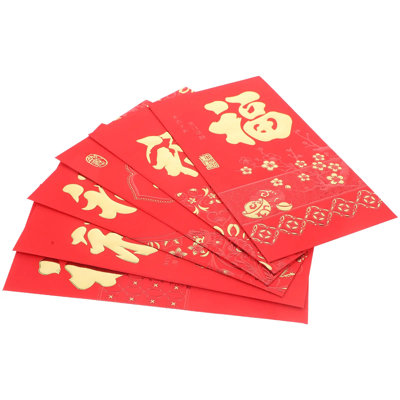

6Pcs Zodiac Red Envelopes 2024 Cute Chinese New Year Money Pockets with Fu Character Festival Gift Bags for Lunar Celebration