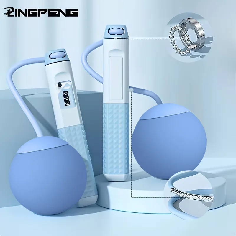 Springseil mit Zähler, verstellbares, verwicklungsfreies Springseil mit rutschfestem Griff für Fitness-Workout, Männer, Frauen, Kinder