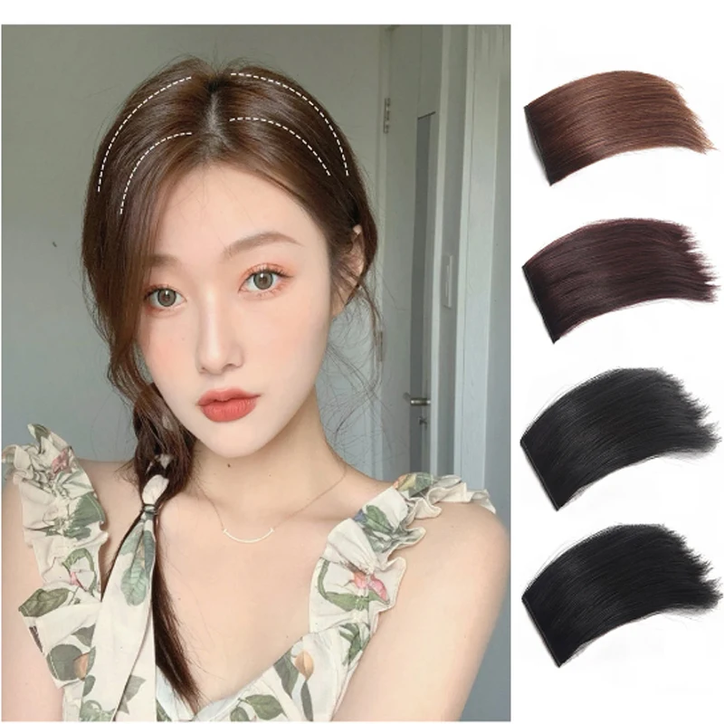 Extensión invisible de 10 cm sintética y lacia, forro de cabello para cubrir la parte superior o lateral, para mujer