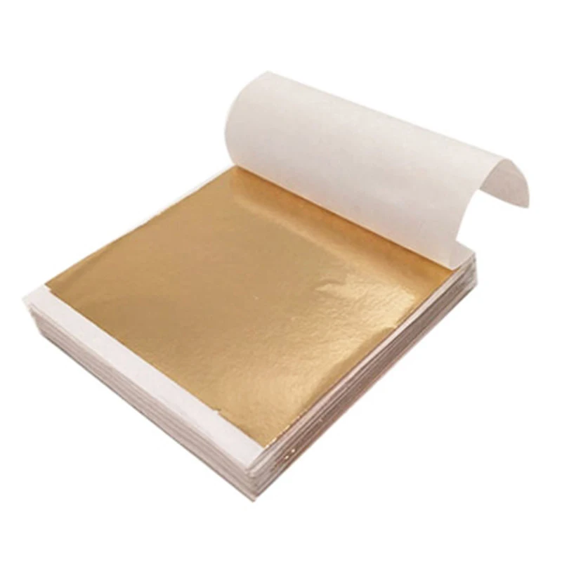 100/200 Sheets Imitation Gold Foil Paper Leaf Gilding DIY Art Nail Sequins Craft Epoxy Resin Tin Foil Birthday Party Decoration