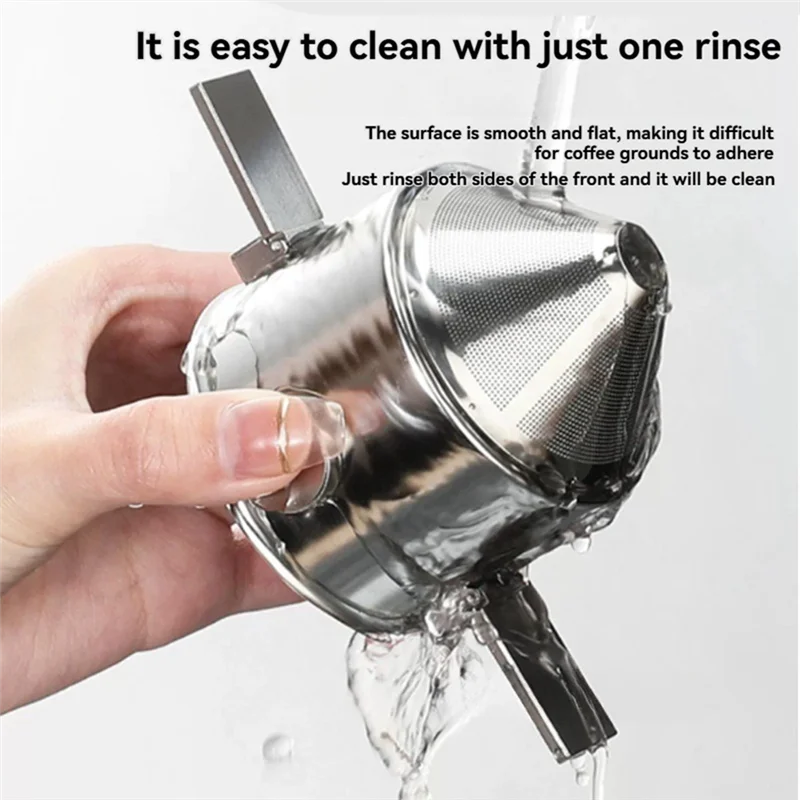 

A15Q-Stainless Steel Coffee Dripper Portable Pour Over Coffee Filter Reusable Slow Drip Coffee Filter For Travel Camping