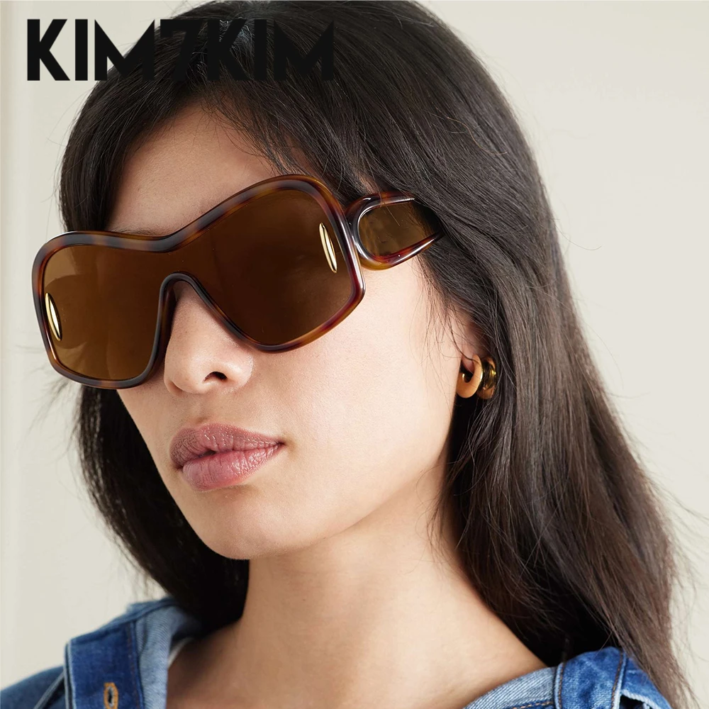 

Y2k One Piece Oversized Sunglasses For Women Men Luxury Brand Designer Steampunk Retro Eyewear Sun Glass Sports 2024 Trending