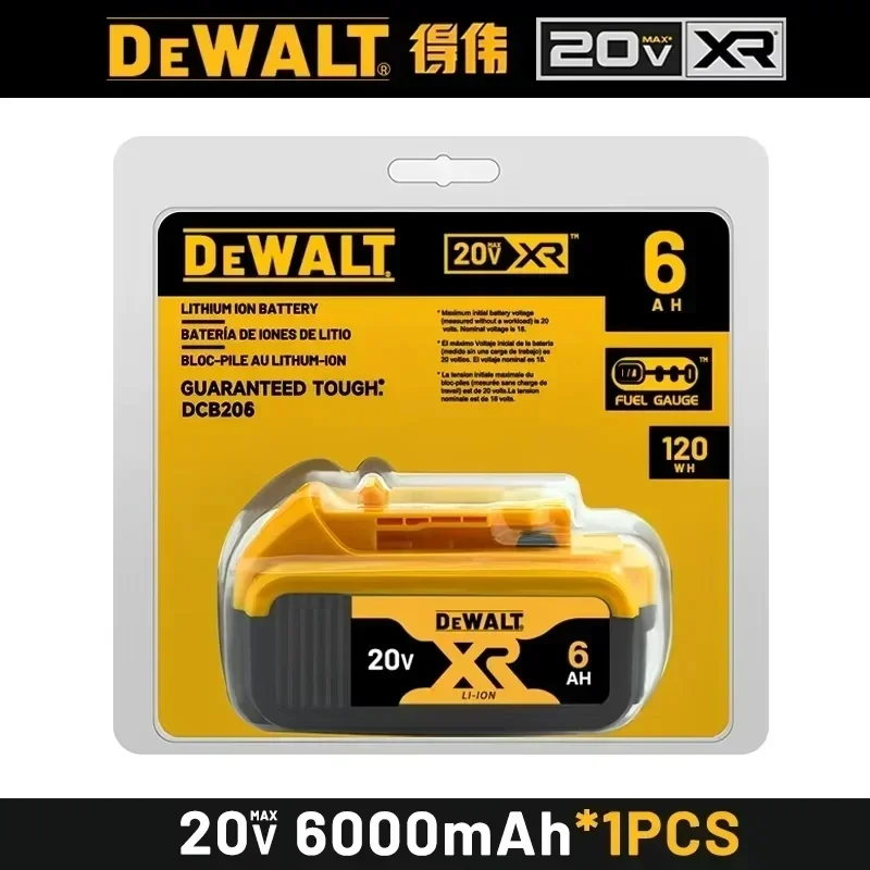 100% Genuine Dewalt 20V Battery, 2AH 6AH Rechargeable Lithium Ion Battery, Dewalt DCB200 DCB206 Power Tool Replacement Battery image 3