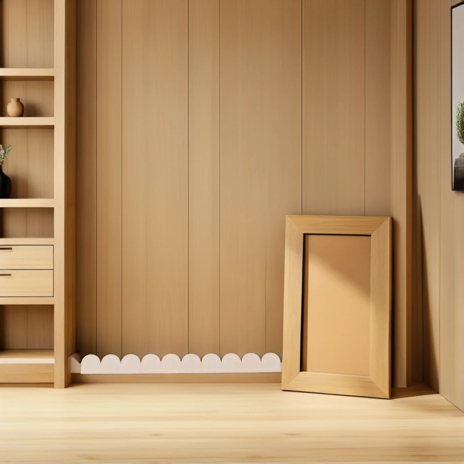 

20pcs Scalloped Wood Trim Unfinished Cabinet Door Molding Frame For Wall Window Bedroom Living Room Office Diy Craft Storage