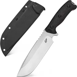 Eafengrow NEW EF143 Fixed Blade Knife AUS-10 Stainless Steel Blade Micarta Handle Full Tang EDC Knifes for Camping Hiking