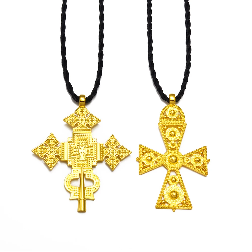 Anniyo Large Cross Ethiopian Eritrean Big Pendant RopeTraditional Ornaments Habesha Jewelry #311806