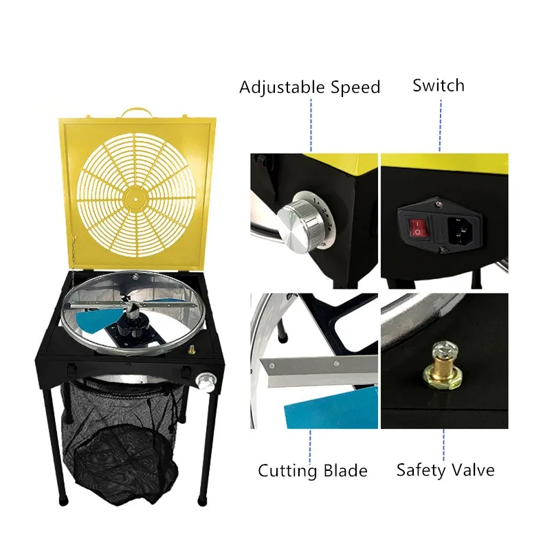 3 Speed Hydroponic Leaf Bud Trimmer Trim Reaper 18" Table Electric Grass Trimmer Machine with 6 Extra Blades