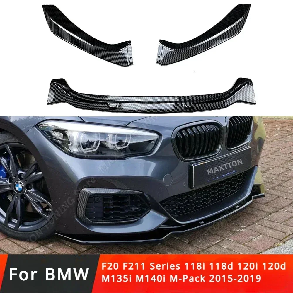 

New！LCI Maxton Style Front Bumper Lip Splitter Spoiler 1 Series 118i 118d 120i 120d M135i M140i M-Pack 2015-2019 For BMW F20 F21