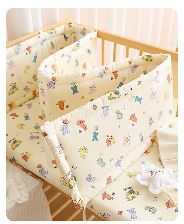 Krippe Bumpe Weiche Reine Baby Bettgitter Wrap Anti-Kollisionsstreifen für Baby Bettgitter Spleißen Bett Schutz Abdeckung Baby Bett Stoßstange – Detail 12