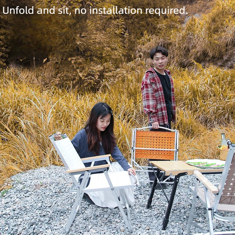 Aluminum Folding Camping Chair No Assembly Heavy Duty Stable Portable Easy Storage for Outdoor Beach Picnic Cafe Use 캠핑 의자