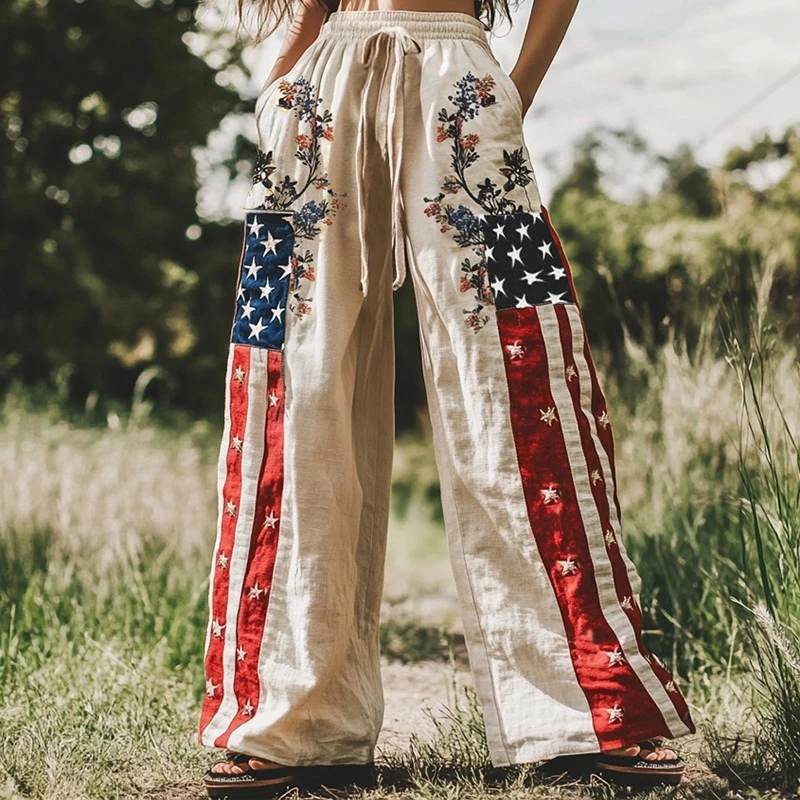 3D Cat Print Women's Wide-Leg Pants Fall/Summer Casual Comfortable Breathable Straight-Leg Pants Street Style Trendy Long Pants