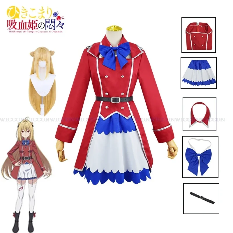 Anime The Vexations Of A Shut-In Vampire Princess Cosplay Costume Lovely Girl Terakmari Gandesblood Wig Women Party Cos Uniform