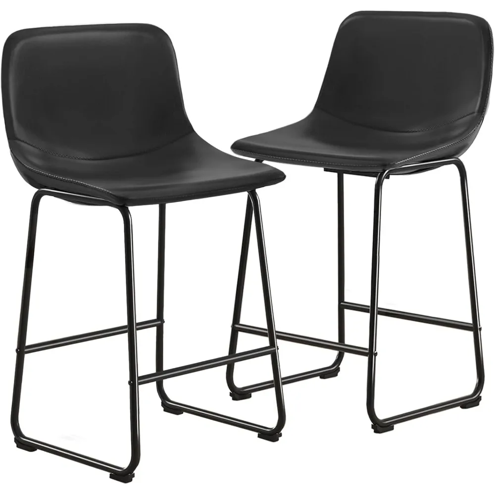 

Dining Chairs Set of 2 – Armless Counter Height Stools with Back – 500 lbs Capacity for Kitchen, Dining Room & Coffee Bar Use
