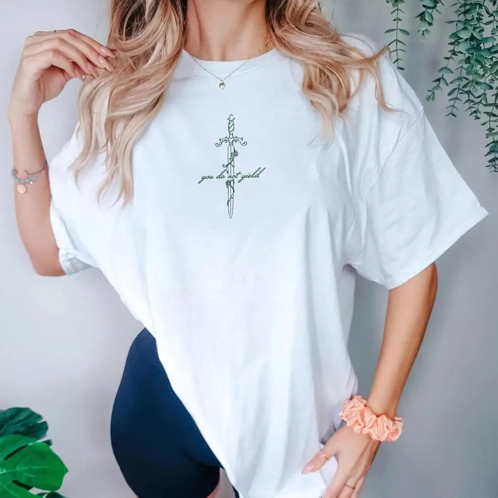 

Женская хлопковая футболка трон стеклянная рубашка Элин Галатьynius You Do Not Yield Rowan Whitethorn Dorian Manon Blackbeak SJM рубашка