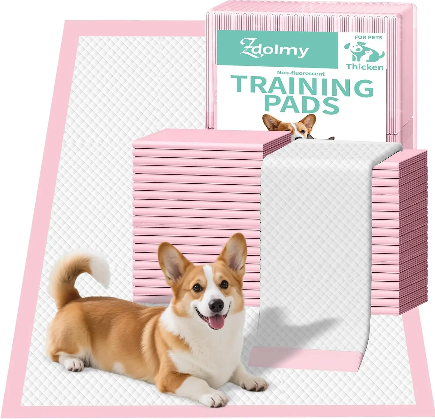 

Super Absorbent Disposable Pet Training Pads 24x24 40 Count Leak Proof Quick Dry for Puppies Dogs Cats