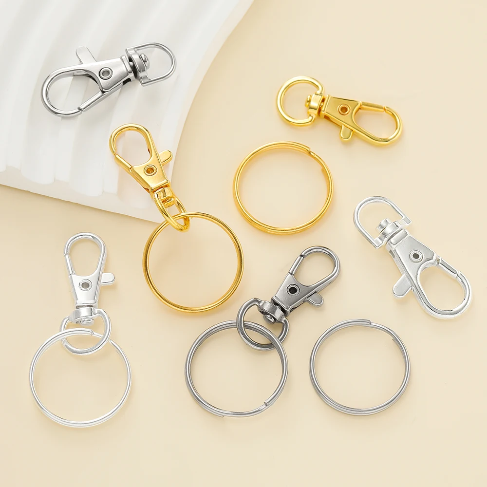 50pcs Swivel Snap Hooks with Key Rings