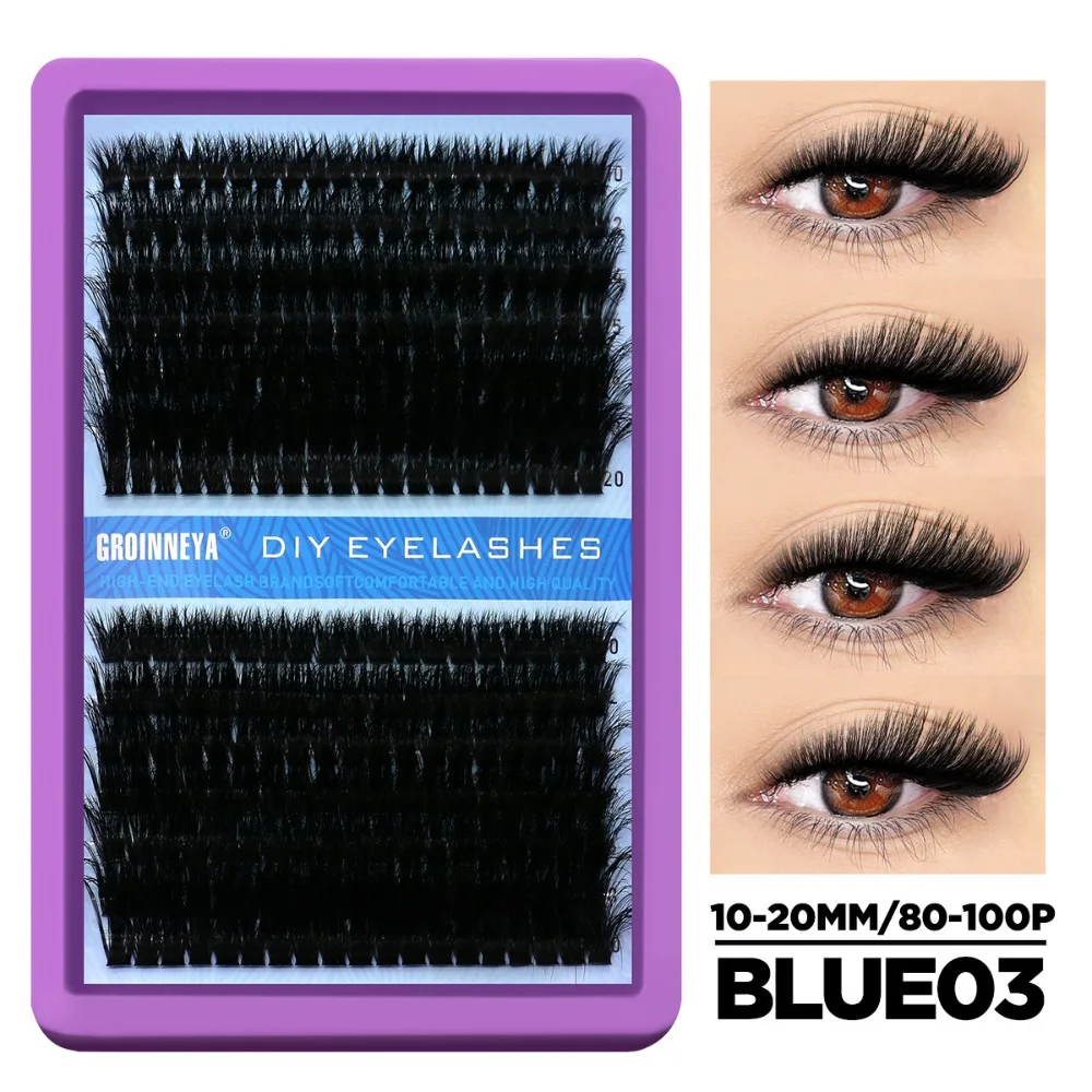 

Natural Look False Eyelashes Wispy Style Fluffy Clusters 3D Faux Mink Lash Volume Fans 3D Volume Fake Eyelash Makeup Enhancement